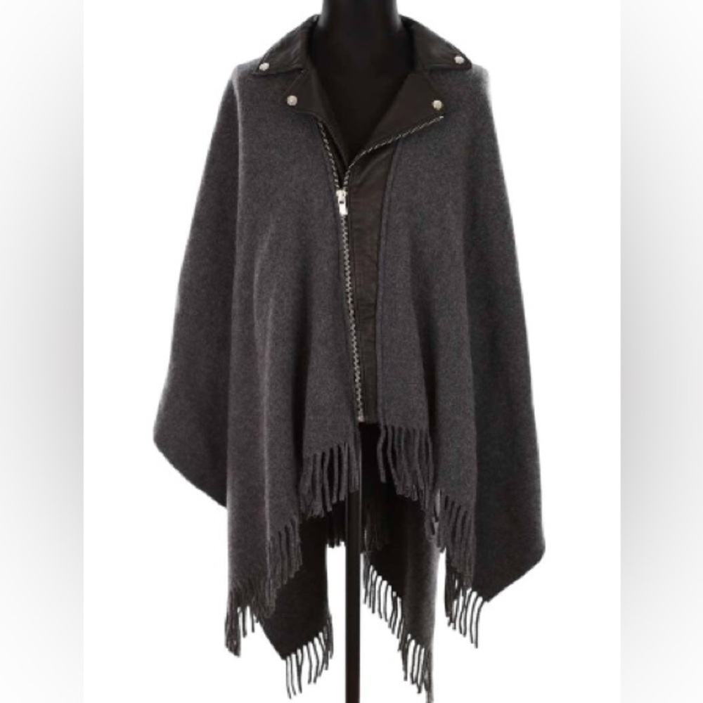 The Kooples Poncho with leather accent